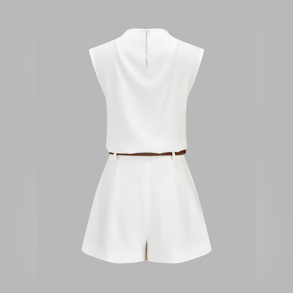 Commense Draped Sleeveless Top & Belted Shorts Set - Picture 3 of 5